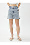 Elastic Waist Normal Open Indigo Women's Shorts 3sal40110md - 3