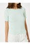 Ribbed T-Shirt Sleeves with Ruffle Detail - 5
