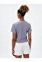 Crop T-Shirt Basic Textured Crew Neck Cotton - 4
