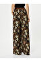 Wide Leg Trousers Ethnic Patterned High Waist Pockets - 4