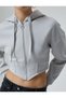 Zippered Crop Sweatshirt Corset Look - 5