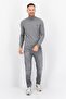 Men Funnel Neck Long Sleeve Embroidered Logo Sweater, Grey - 3