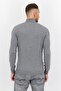 Men Funnel Neck Long Sleeve Embroidered Logo Sweater, Grey - 2