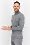 Men Funnel Neck Long Sleeve Embroidered Logo Sweater, Grey - 4