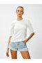 Knitted Motif T-Shirt with Shoulder Detail - 3
