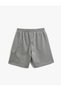 Oversize Cargo Shorts with Elastic Waist - Pocket Detail - 2