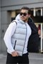 Waterproof Hooded Gray Inflatable Vest