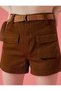 Cotton Pocket Shorts with Belt - 5