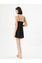 Satin Nightgown with Thin Straps and Window Detail - 4