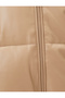 Puffer Jacket Leather Look Hooded - 6