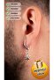 Men's Steel Hoop Dangle Earrings Do Not Rust or Tarnish
