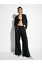 Palazzo Trousers Wide Leg Normal Waist Chain Detailed