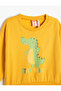 Dinosaur Printed Long Sleeve Crew Neck Raised Cotton - 3