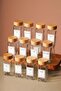 Tokyo - Tohana 12-Piece Glass Square Spice Rack with Bamboo Lid 125 ml with Sticker Gift