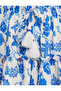 Women's Blue Patterned Skirt - 6
