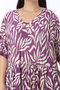 Women's Plus Size Purple V-Neck Waist Drawstring Relaxed Fit Dress 65N38486 - 4
