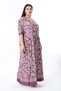 Women's Plus Size Purple V-Neck Waist Drawstring Relaxed Fit Dress 65N38486 - 8