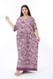 Women's Plus Size Purple V-Neck Waist Drawstring Relaxed Fit Dress 65N38486