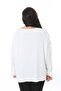 Women's Plus Size Bone Sequin and Glitter Detail Long Sleeve Lycra Blouse 65N38537 - 7
