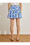 Women's Blue Patterned Skirt - 4