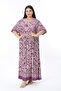 Women's Plus Size Purple V-Neck Waist Drawstring Relaxed Fit Dress 65N38486 - 5
