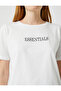 Text Printed T-Shirt V Neck - 5