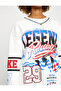 Oversized Sweatshirt Slogan Printed Long Sleeve V-Neck Inside Fleece - 5