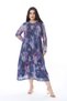 Women's Plus Size Color Waist Gathered Lined Tulle Dress 65N38577 - 7