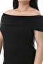 Women's Plus Size Black Madonna Collar Lycra Blouse 65N38544 - 6