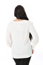 Women's Plus Size Bone Crew Neck Long Sleeve Lycra Blouse 65N38546 - 6
