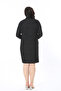 Women's Plus Size Black Soft Fabric Crew Neck Long Sleeve Dress 65N38591 - 4