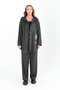 Women's Hooded Striped Pocket Detailed Buttoned Anthracite Cap 10551