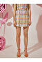 Plaid Slit Detailed Mini Skirt - 3