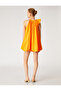 Mini Balloon Dress Halter Neck Bow Detail - 5