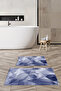 Printed Non-Slip Washable Flower Pattern Bath Mat 2-Piece Toilet Set Carpet - 7