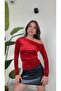Boat Neck Velvet Blouse - 2