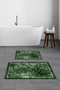 Digital Printed Non-Slip Base Washable Bath Mat 2-Piece Toilet Set Carpet - 5