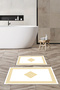 Printed Non-Slip Washable Framed Bath Mat 2-Piece Toilet Set Carpet - 2