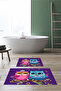 Printed Non-Slip Washable Owl Pattern Bath Mat 2-Piece Toilet Set Carpet - 4