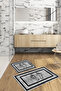 Digital Non-Slip Washable Footprint Pattern Bathroom Mat 2-Piece Toilet Set Carpet - 6