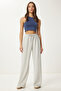 Wide Leg Modal Sweatpants Gray Melange Lub0070