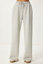 Wide Leg Modal Sweatpants Gray Melange Lub0070 - 4