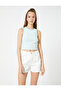 Crop Ribbed Athlete Halter Neck Piping Detailed - 3