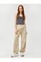 Crop Athlete Thin Strap V-Neck Gathered Viscose Mixed - 2