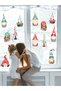 New Year's Water Color Red, Gnomes Glass in Green Tones, Wall Sticker