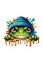 13X11 cm Beret Frog Sticker - Car, Motorcycle, Helmet, Laptop, Glass