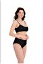 Women's Black White Skin Gray 4-Piece Rope Strap Half Undershirt with Removable Pad Convenient and Economical Package - 3