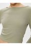 Crop T-Shirt Boat Neck Long Sleeve - 5