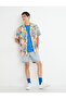 Denim Shorts with Lace Waist Pocket Detail Cotton