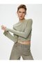 Crop T-Shirt Boat Neck Long Sleeve